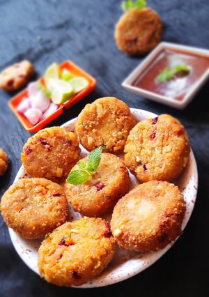 A picture of Walnut Poha Cutlet.