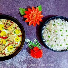 A picture of Shahi Dim er Korma or Egg Korma.