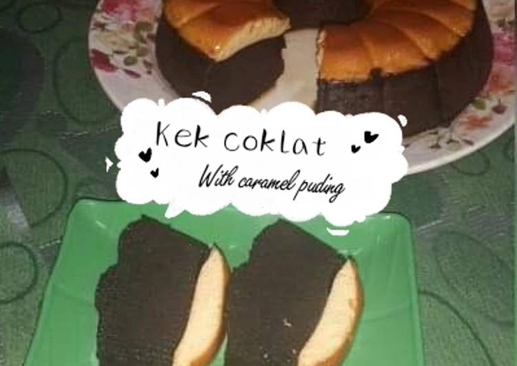 Langkah Langkah Buat Kek coklat moist with caramel puding 🍮 yang Sedap