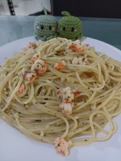 Foto resep Spaghetti Aglio e Olio Udang