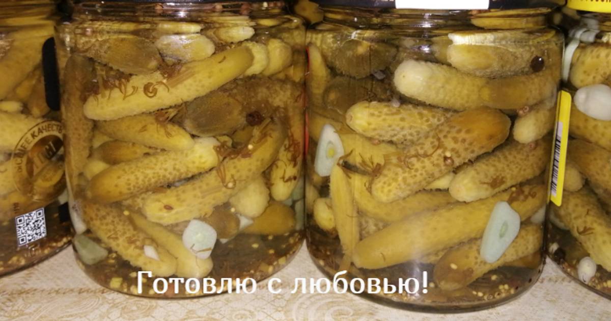 Маринованные корнишоны на зиму в литровых банках