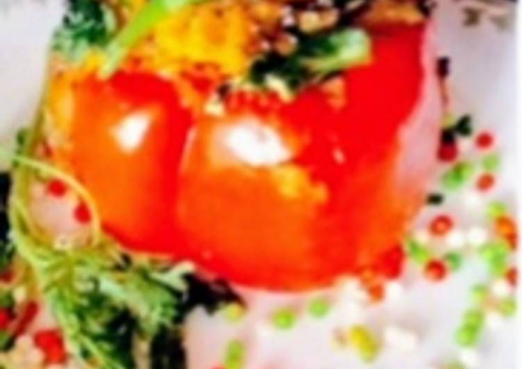 How To Get A Delicious Dhokla stuffed Red Capsicum