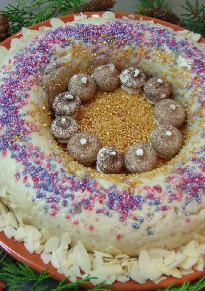 Una foto de Budín de pan navideño