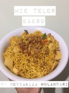 Foto resep Mie Telor Bakso (Pedas Manis)