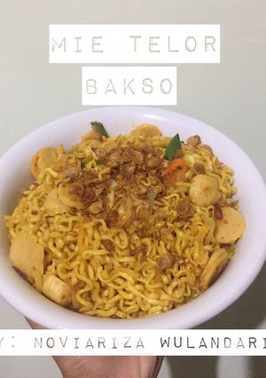 Foto resep Mie Telor Bakso (Pedas Manis)