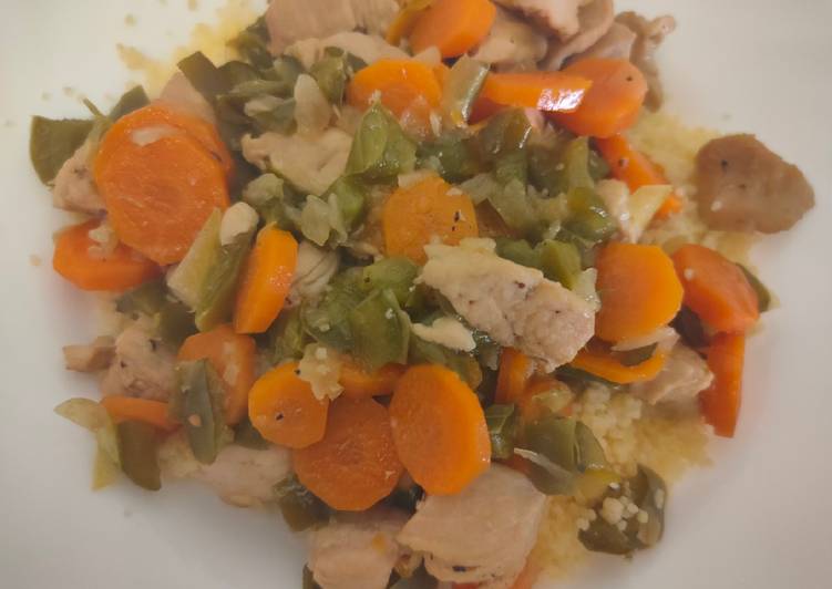 Pollo a la cerveza con cuscús