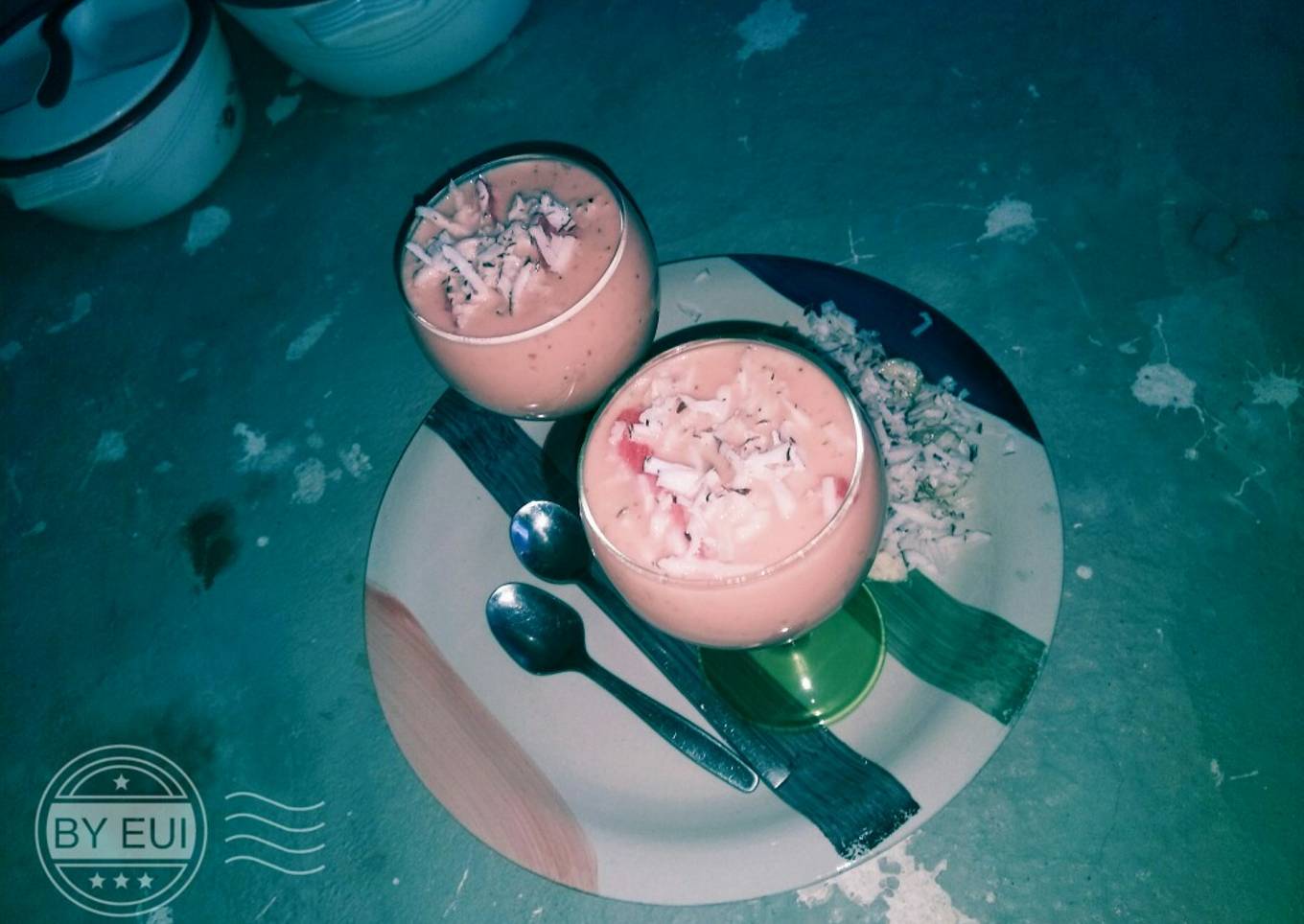 Banana and water melon smoothie
