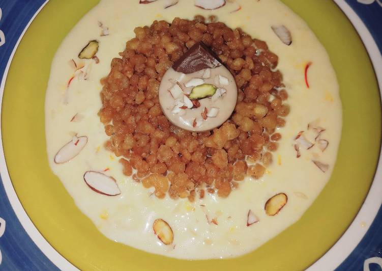 Recipe of Appetizing Boondi with chocolate and Kesar rabdi Cooking Basics for Beginners