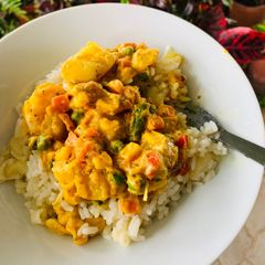 A picture of Vegetarian curry potato.