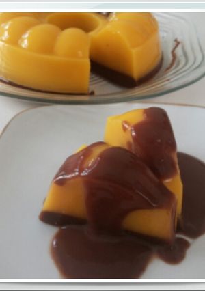 Foto resep Puding Labu Kuning Vla Coklat
