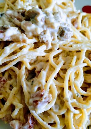 Una foto de Spaghetti carbonara
