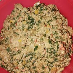 A picture of Liver and spinach salad.