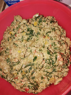 A picture of Liver and spinach salad.
