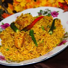 A picture of Chatpati Achari Chicken Biryani.
