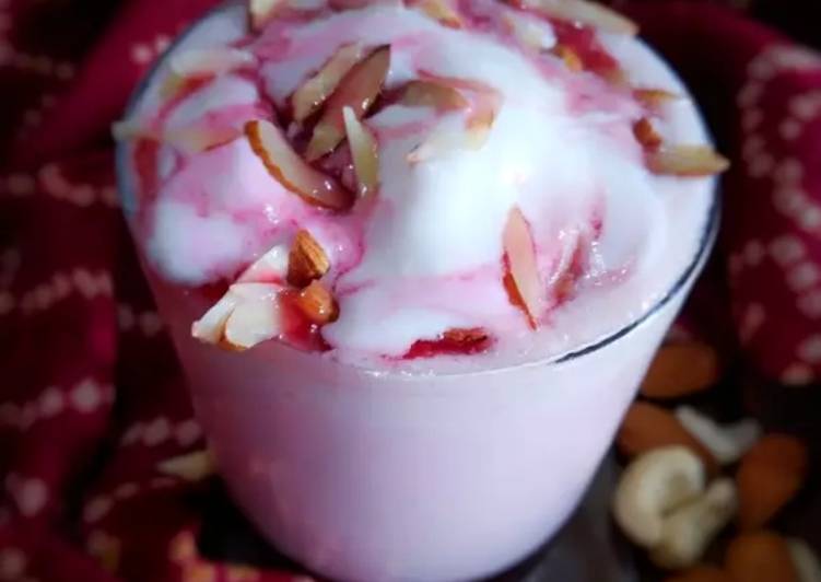 Steps to Make Super Quick Homemade Rose milk shake