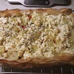 A picture of Mediterranean filo pastry pie.