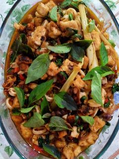 Foto resep Cumi + Kerang Kupas + Tahu Bumbu Asam Saus Tiram