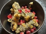 Lightly battered Padron Peppers filled with cream cheese