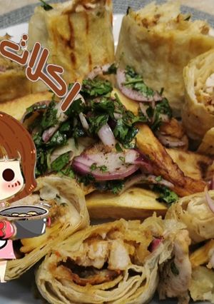 A picture of Syrian Shawarma with an Indian Twist.