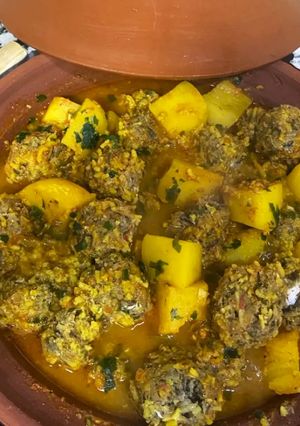 صورة لوصفة طاجين البطاطا والحوت