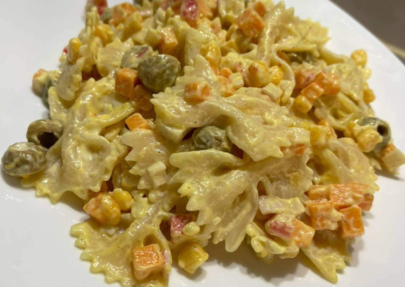Ensalada de pasta multicolor 💚💛🧡❤️