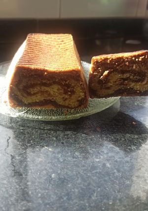 Una foto de Budín de naranja y chocolate