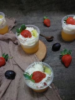 Foto resep Salad buah puding mangga