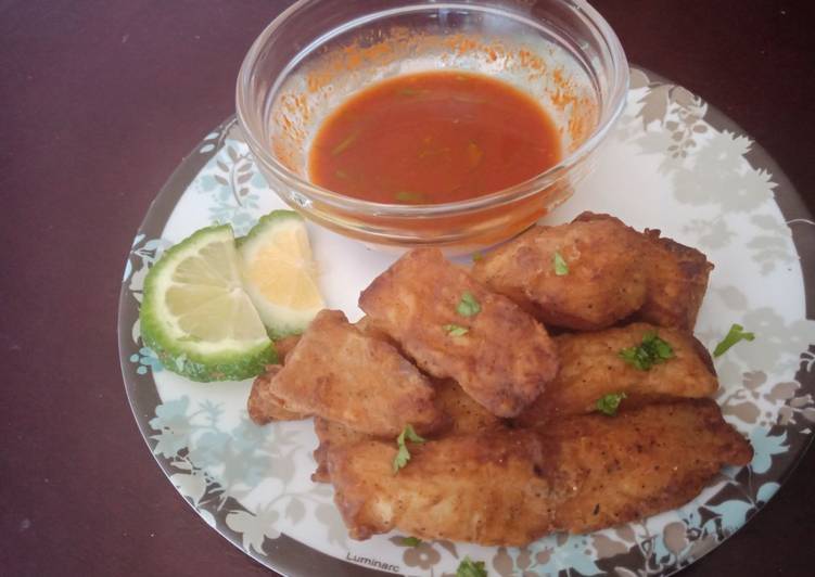 Fried coated fish fillet