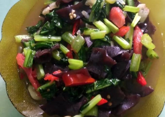 Resep Tumis Sawi Sin Jamur Kuping Oleh Jesika Rizky Ananda Cookpad