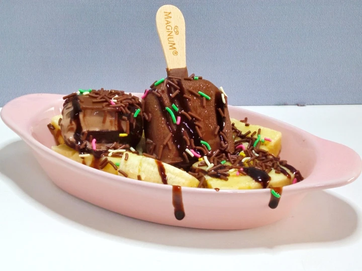 Cara Mudah Membikin Resep Banana Split 🍌🍨 yang  Bikin Ketagihan Anti Ribet, Mantap Sekali