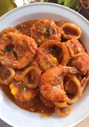Foto resep Udang Cumi Saos Padang