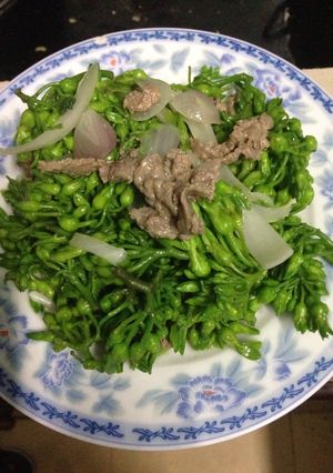 Hình của món Hoa Lý Xào Thịt Bò.