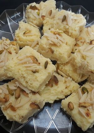 A picture of Milk Powder Burfi/Milk Sweet.
