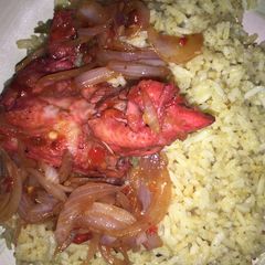 A picture of Chicken biryani rice.