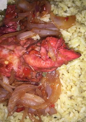 A picture of Chicken biryani rice.