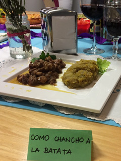 Una foto de Cerdo agridulce con puré de batata