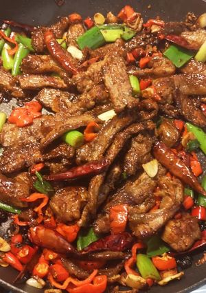Foto resep Tumis Daging Khas Hunan Pedas Mantap 🔥🔥🔥🔥