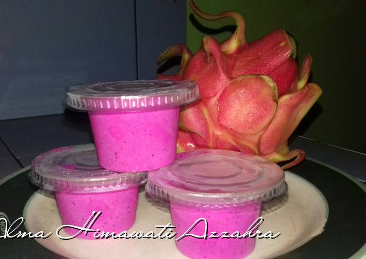 Bagaimana Menyiapkan Es krim buah Naga Anti Gagal