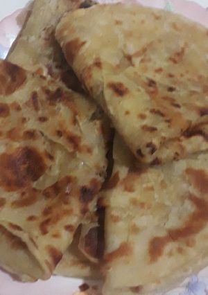 A picture of Soft layered white chapati.