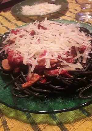 Una foto de Fideos con salsa especial