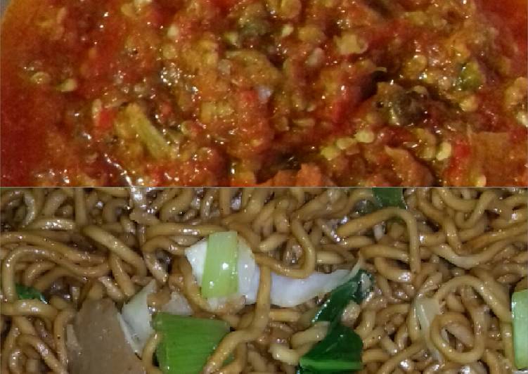 Mie goreng sambal Sambal bawang putih #Ramadan berbagi