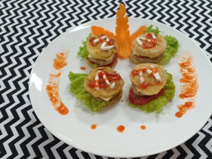 Cara Gampang Membuat Resep 106.Burger singkong yang Uenak Anti Ribet, Bikin Ngiler