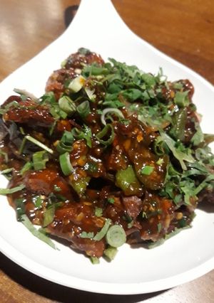 A picture of Chinese soyabean Manchurian.