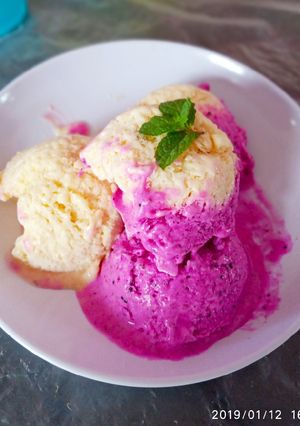 Foto resep Es Krim buah NaMa (Naga & Mangga)
