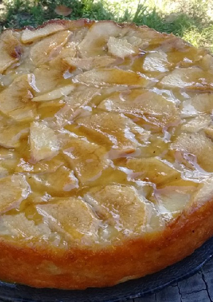 Una foto de Tarta de manzana 🍎🍏(sin procesador ni licuadora) súper fácil