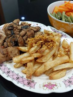 Foto resep Anabolic Meal : High Protein Teriyaki & Chips (Low Calorie, High Protein)