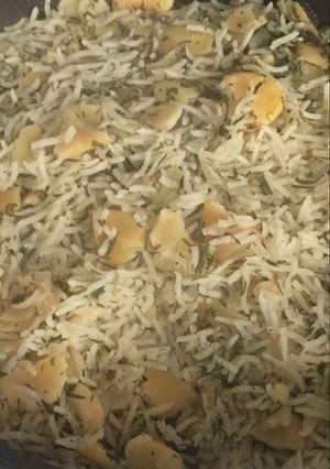 صورة لوصفة رز بالفول والشبث او شبنت