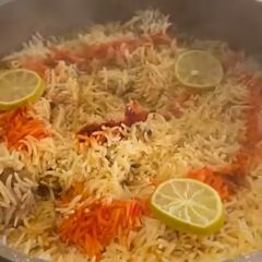 A picture of Mutton biryani.