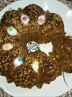 عکسی از دستور کیک کاکائویی و گردویی