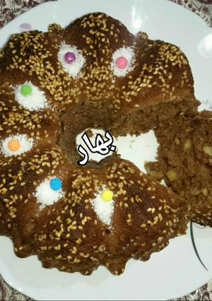 عکسی از دستور کیک کاکائویی و گردویی